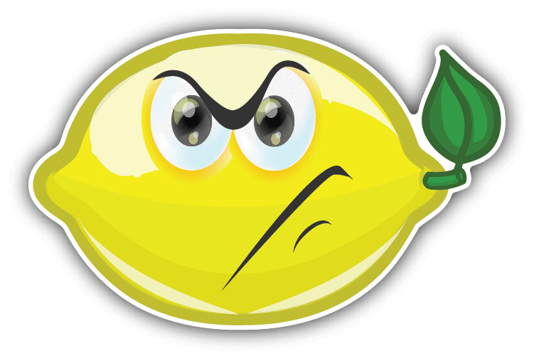 Lemon Smile Angry Cartoon Car Bumper Sticker Decal