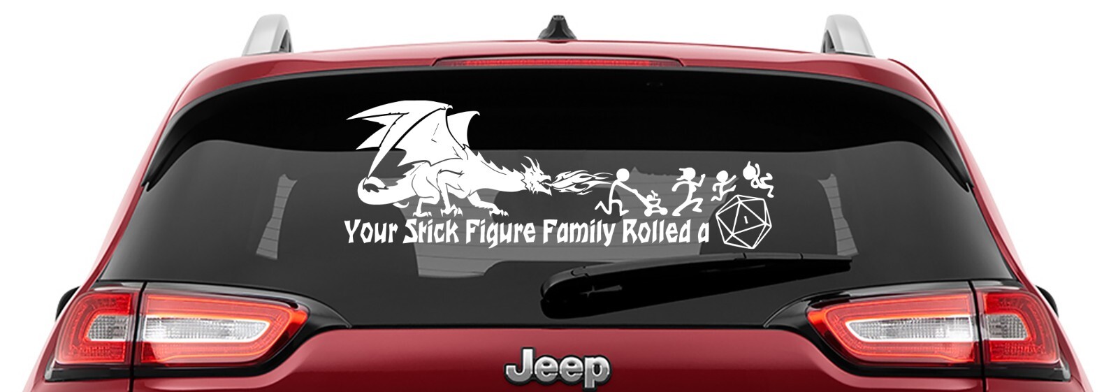 Dungeons & Dragons Inspired Your Stick Figure Family Rolled a 1 v2 Vinyl Decal