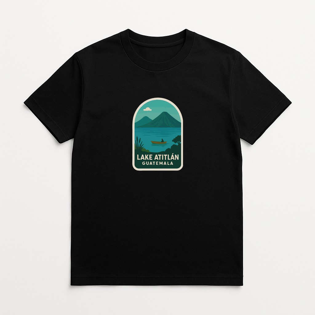 Lake Atitlán Guatemala Iron On Heat Transfer Vinyl HTV Die-Cut Symbolic Landmark