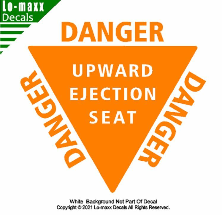 Danger Upward Ejection Seat USAF Military Aircraft Markings Die Cut Vinyl Decal