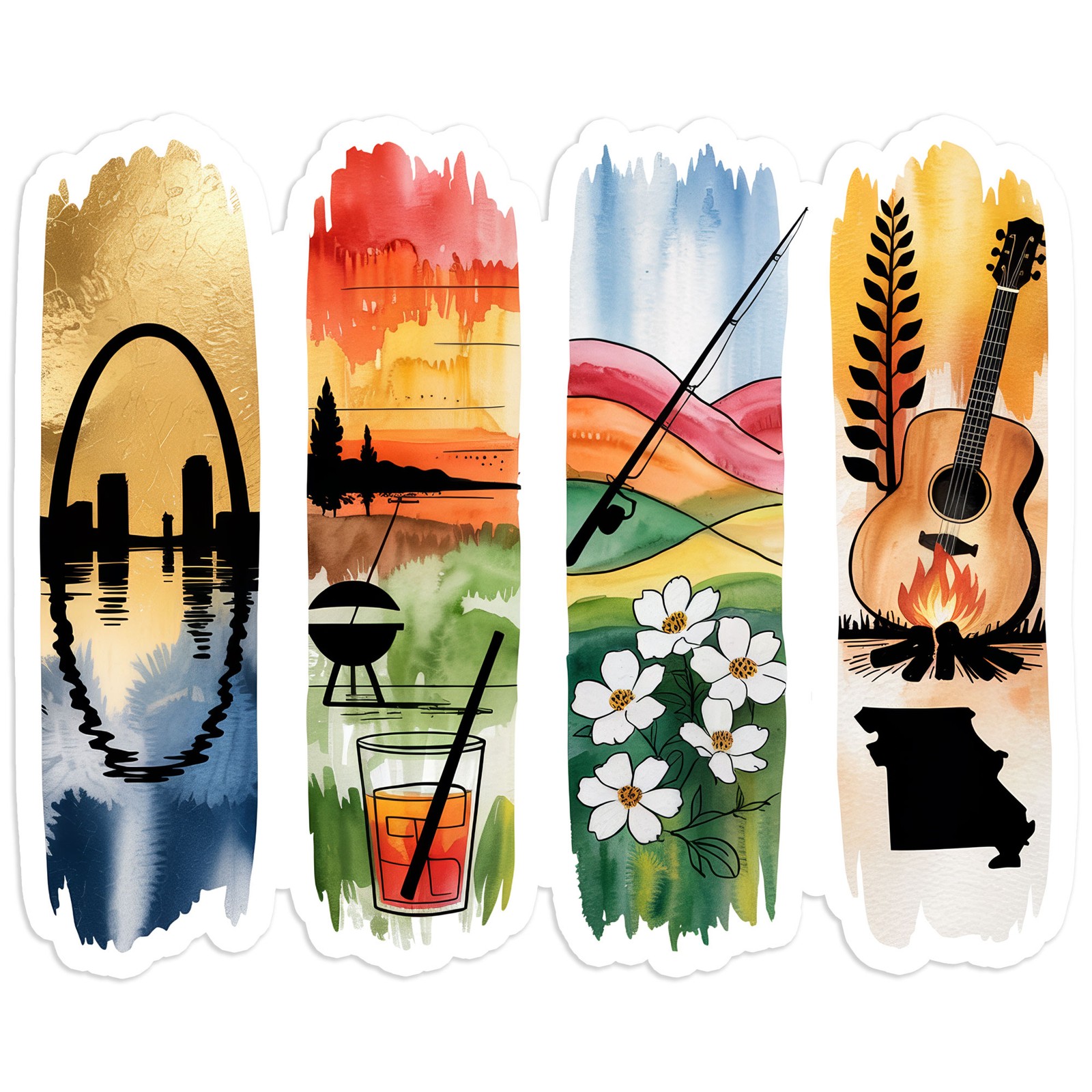 Missouri Brushstrokes – Vinyl Decal Sticker – Car Window Laptop – #1373