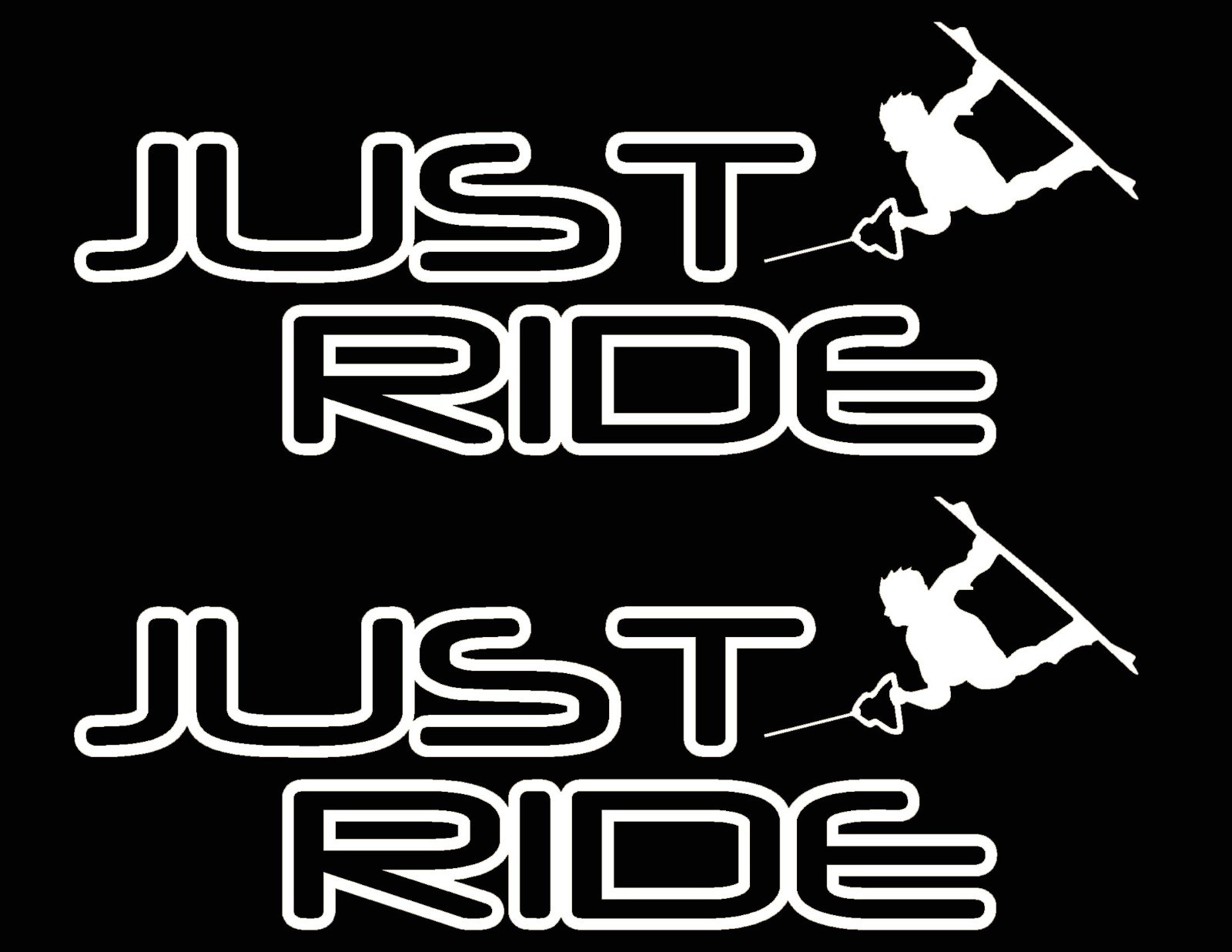 WAKEBOARD DECAL STICKER 2 PACK JUST RIDE WAKE BOARD LIQUID FORCE HYPERLITE