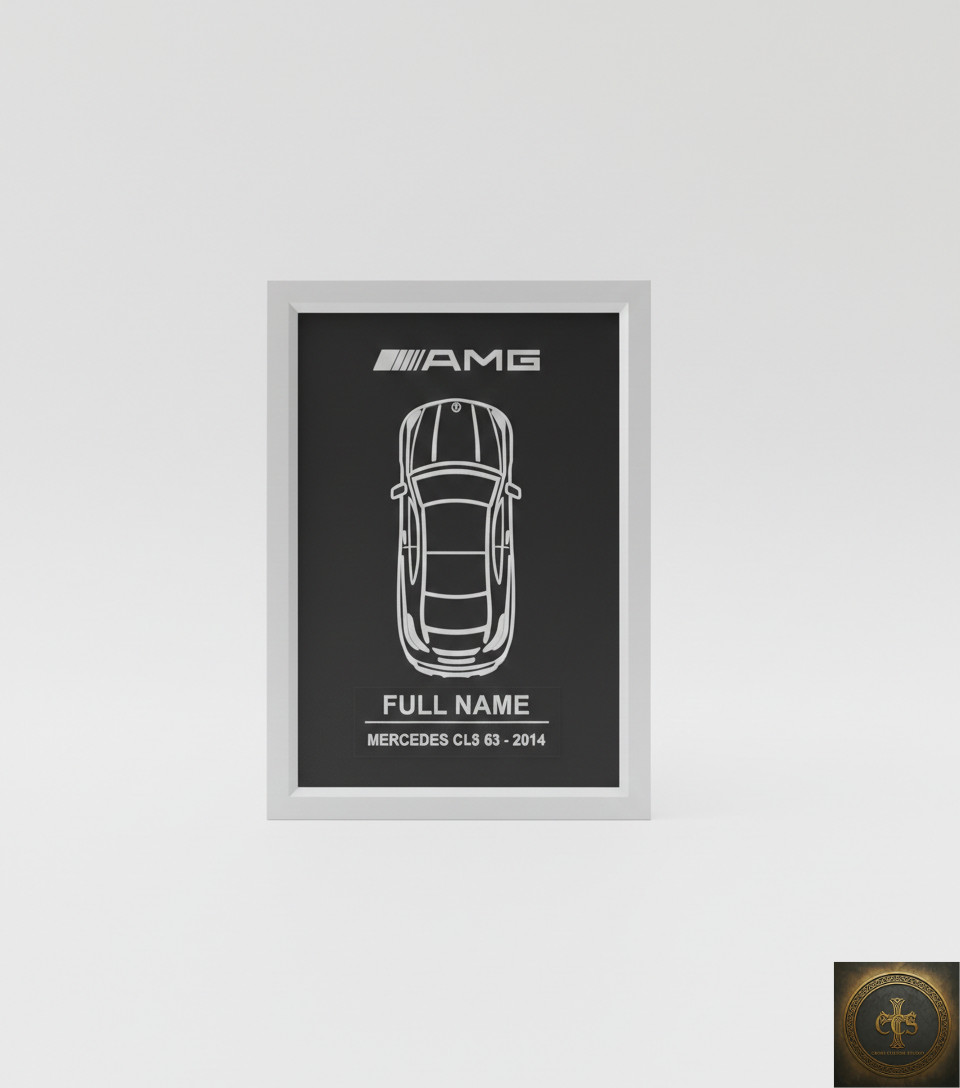 Personalized Mercedes Wall Art | Custom Car Frame | AMG Car Enthusiast Gift