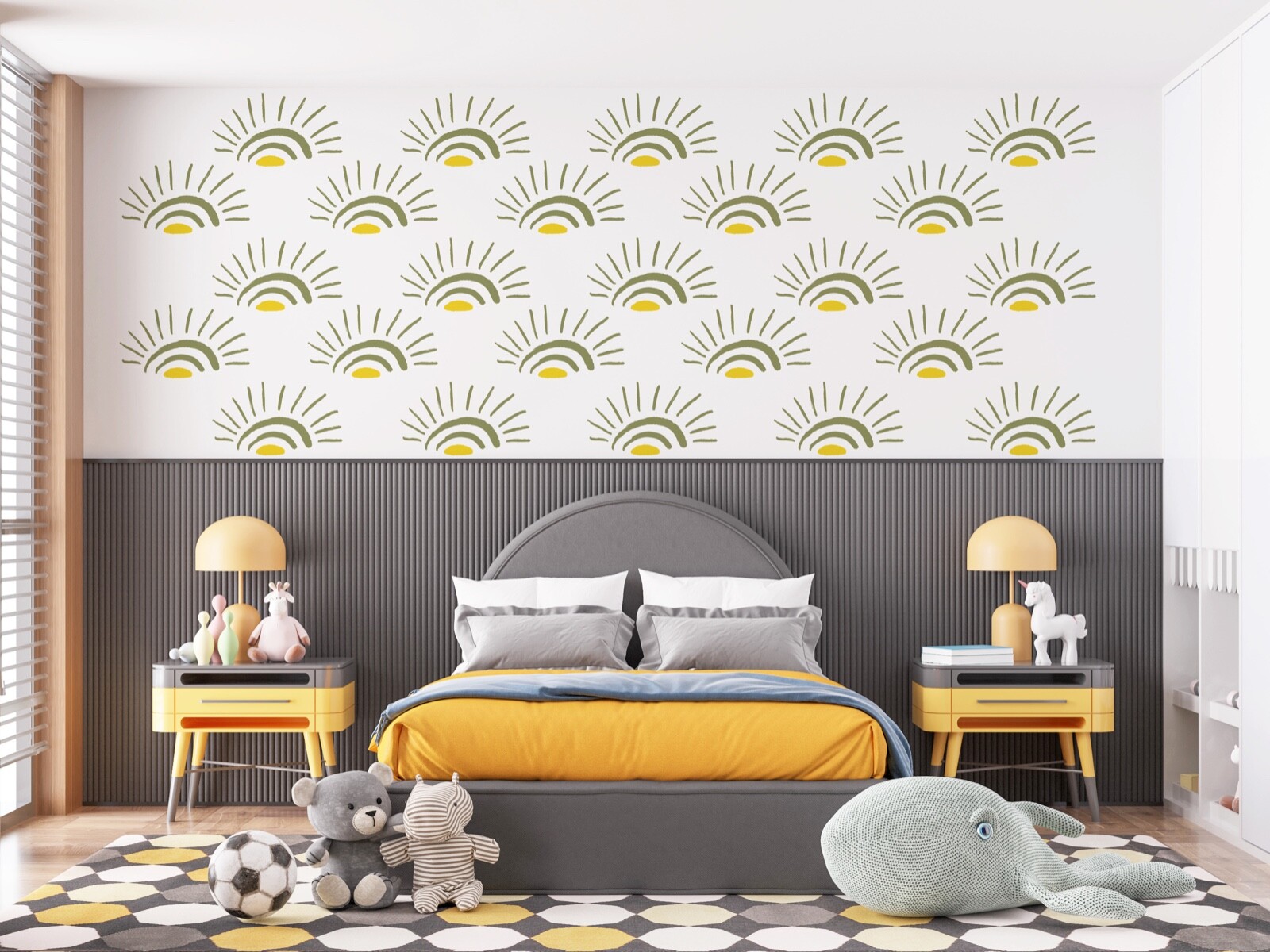Sun Wall Decal, Sunshine Wall Decor, Sun Nursery Decor, Playroom Wall Decor