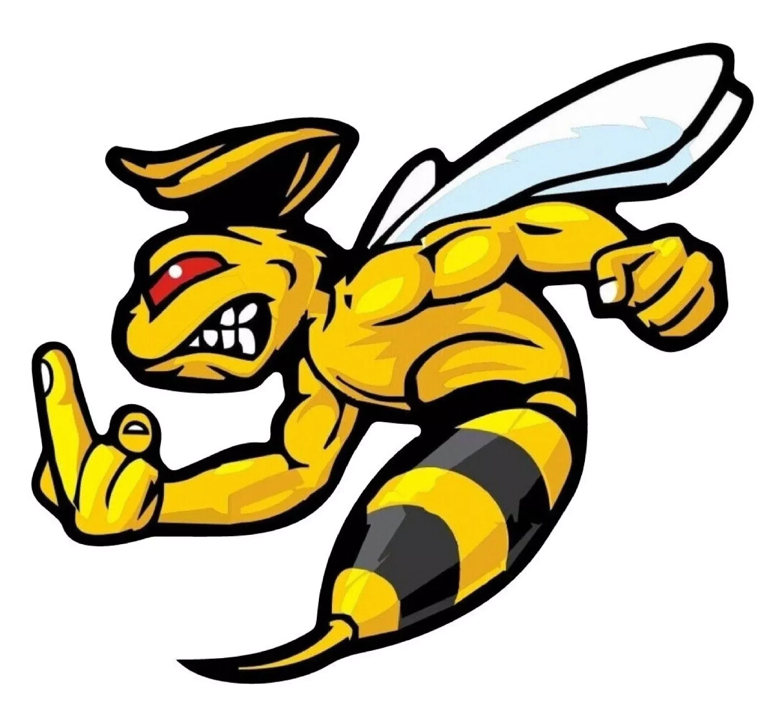 ANGRY BEE SUPER BEE LEFT WITH MIDDLE FINGER REVERS BUMPER STICKER DECAL Hard