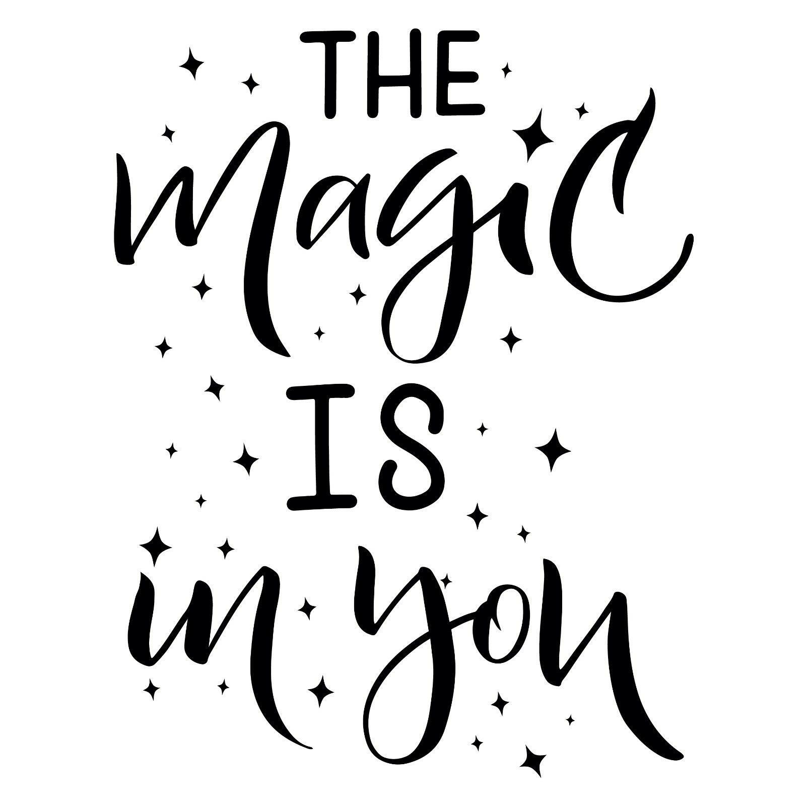 Wall Decal Romantic Stars Magic In You Interior Vinyl Decor Black gz537