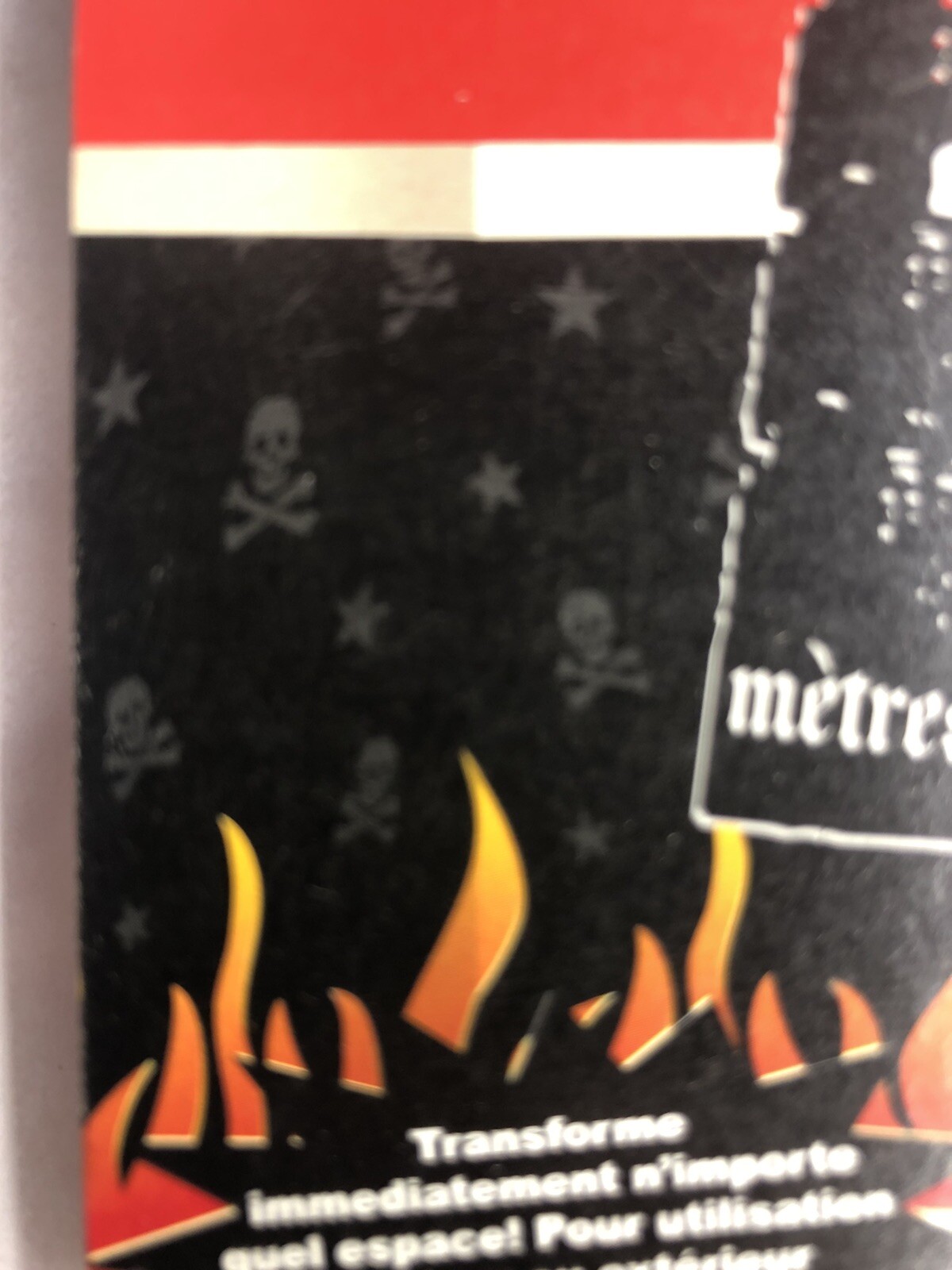 2- PACK of Scene Setters Room Roll 40 Ft Long Skull/flames Decoration Bday Party