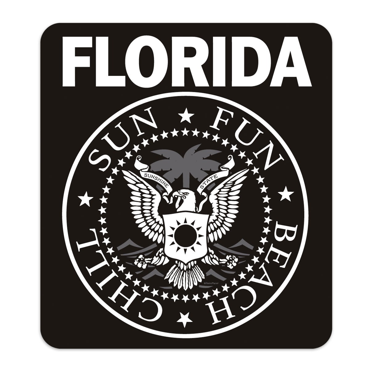 Vinyl Sticker: Florida Punk Rock Logo Style, US Florida State Souvenir