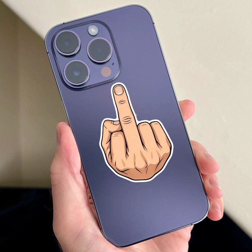 Middle Finger Funny Sticker, Peel N' Stick, Different Sizes.