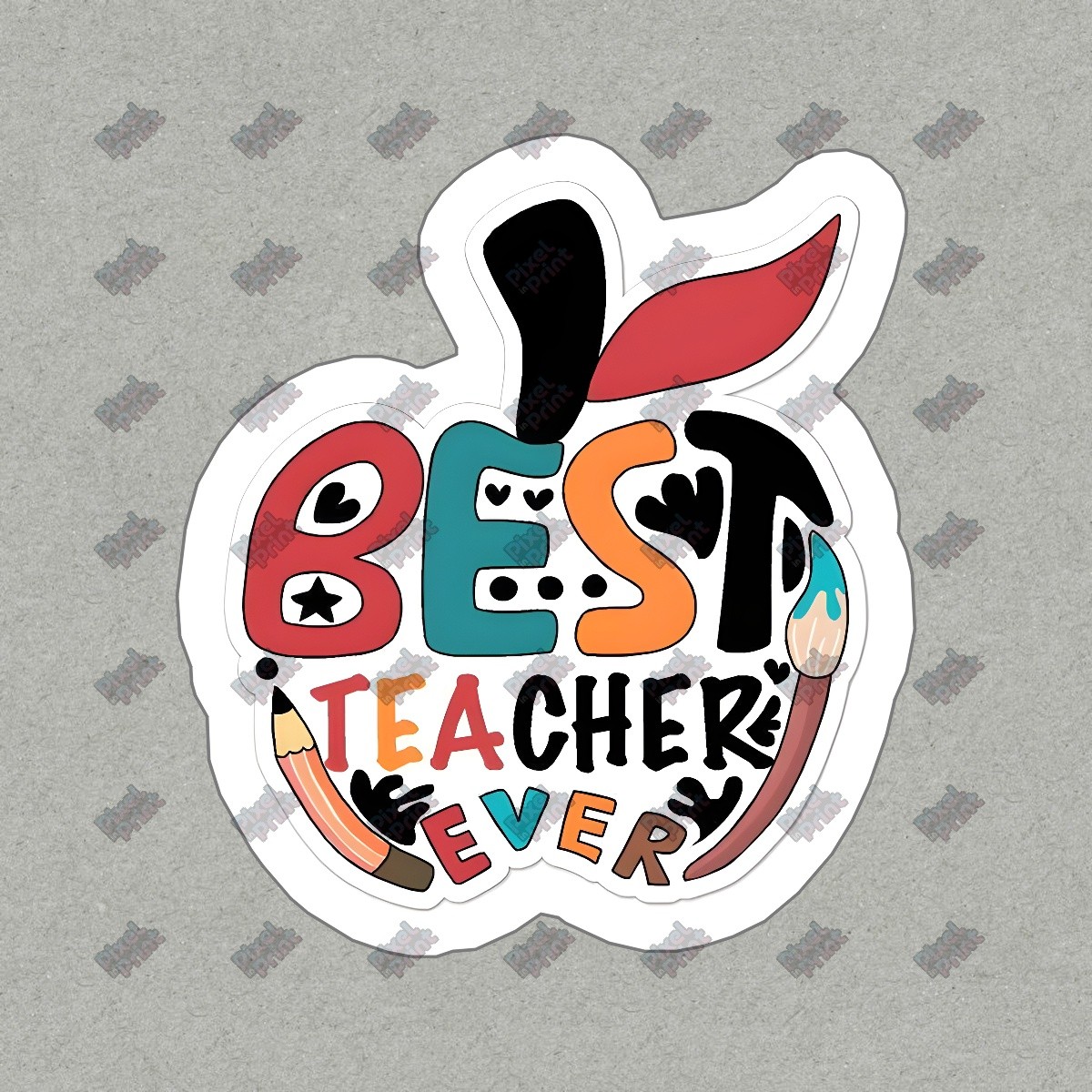 Best Teacher Ever Vinyl Sticker Cute Teacher Gift Classroom Decor #898463