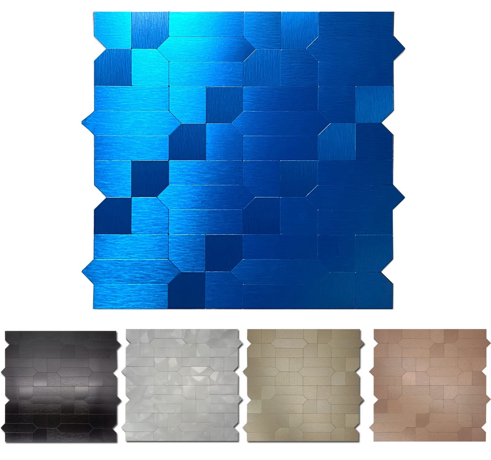 7-Sheet Peel and Stick Metal Backsplash Tiles, Self Adhesive Multiple-Shapes …