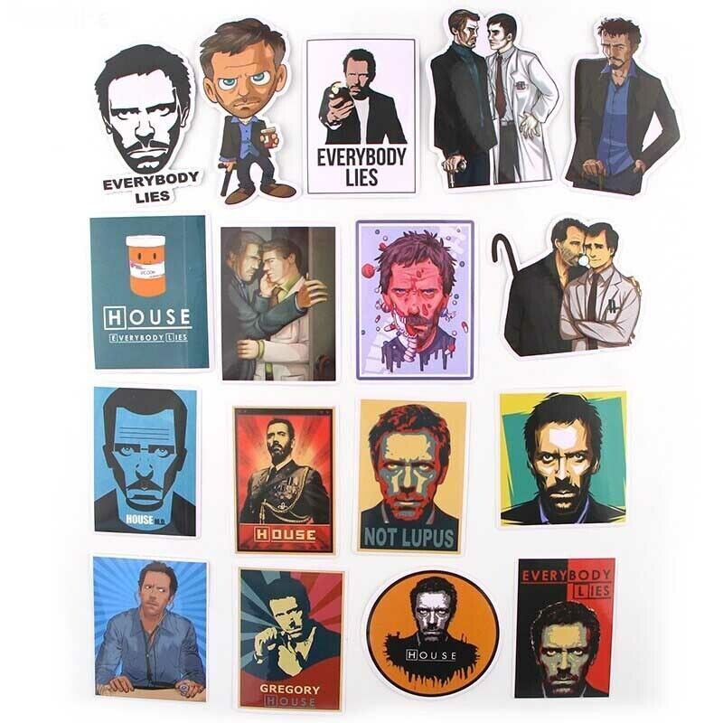 HOUSE Stickers ~ Dr. Gregory ~ EVERYBODY LIES ~ TV Show~Laptop Waterproof Decals