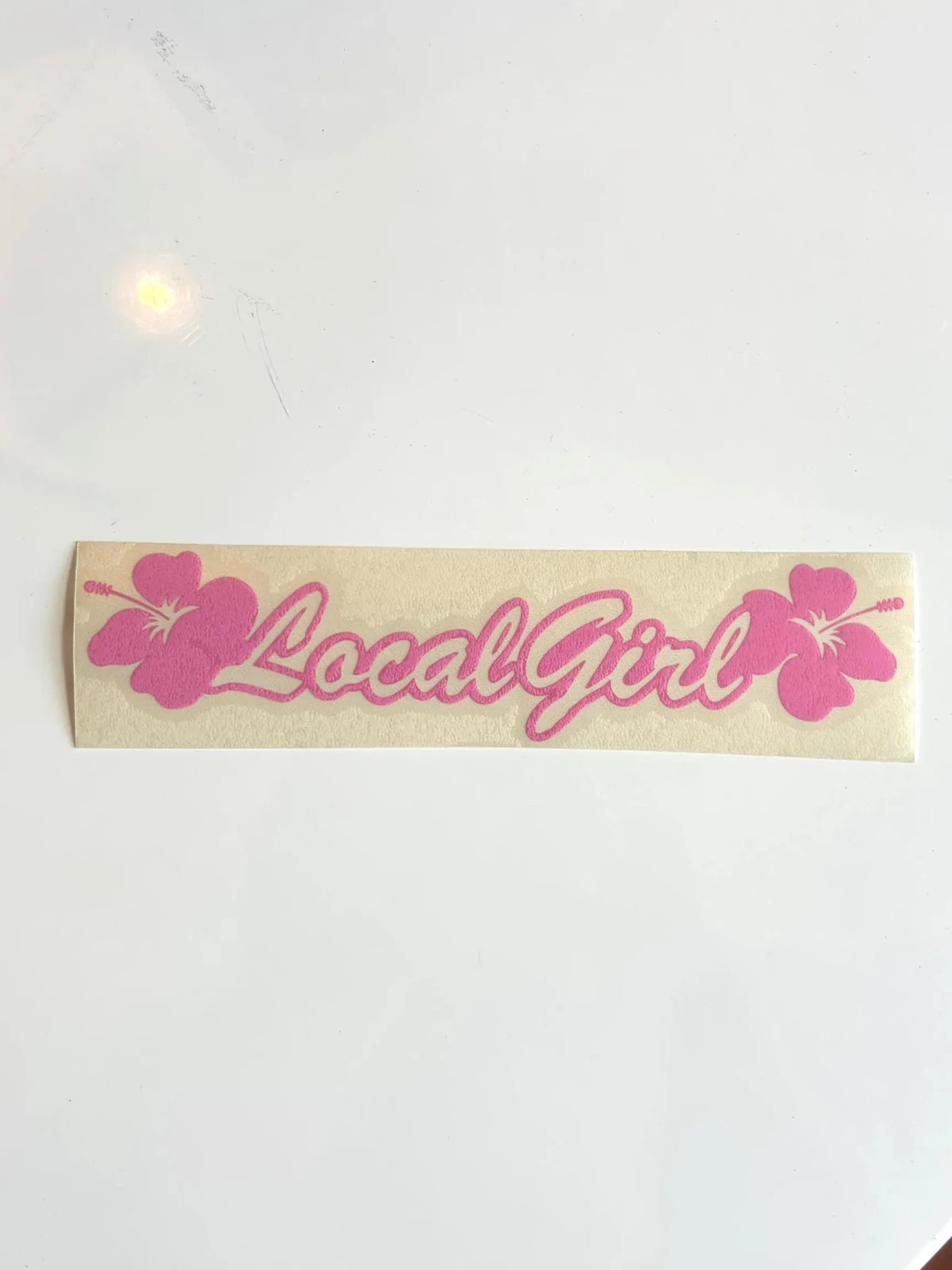 Pink Local Girl 6" Hibiscus Hawaii Island Vinyl Car Truck Window Decal Sticker