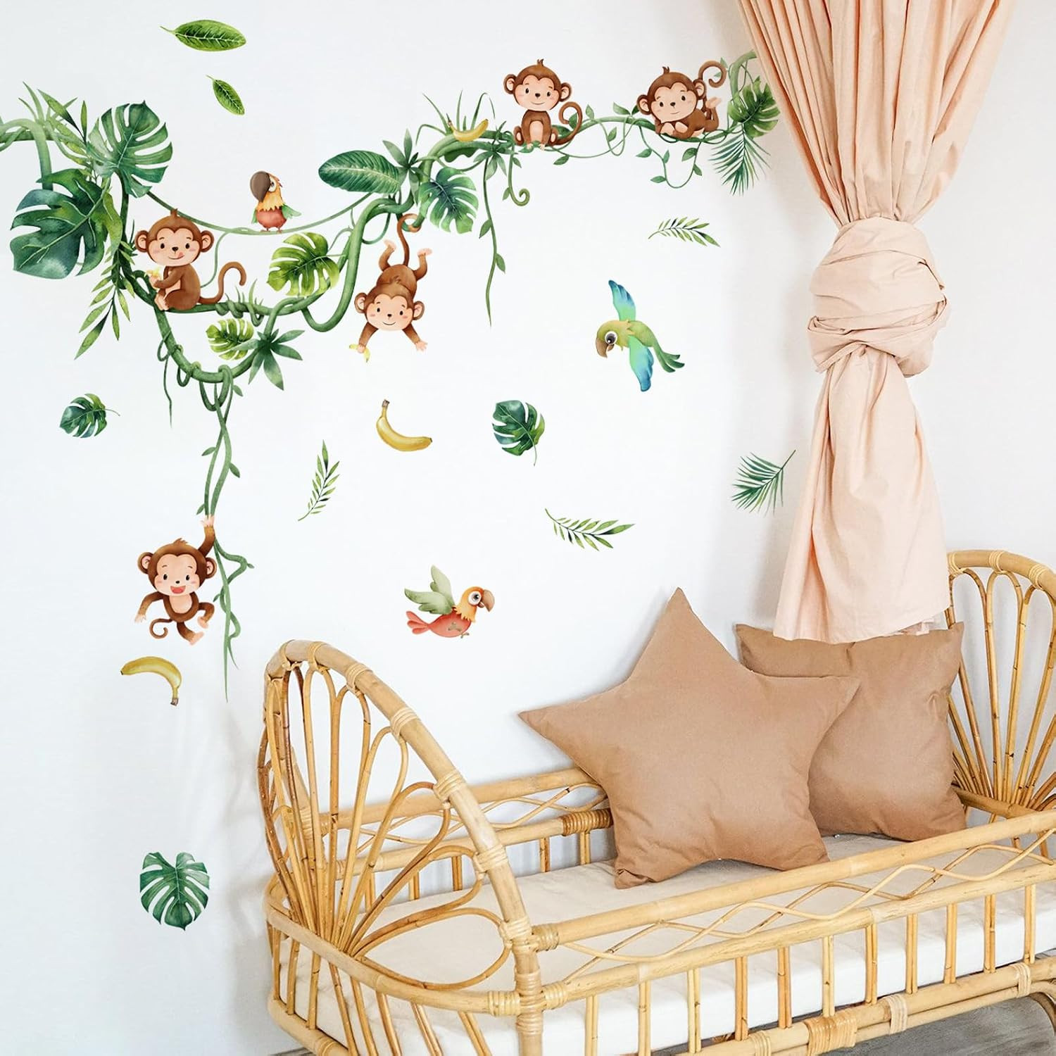 Jungle Animals Wall Decals – Peel & Stick Tree Stickers for Nursery