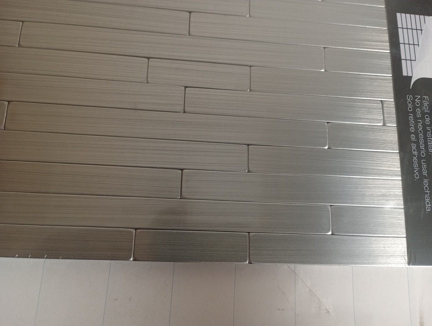 Lot Of 20 Peel And Stick Mosaic 12"X11"X0.20" Tiles Silver Finish By MSI