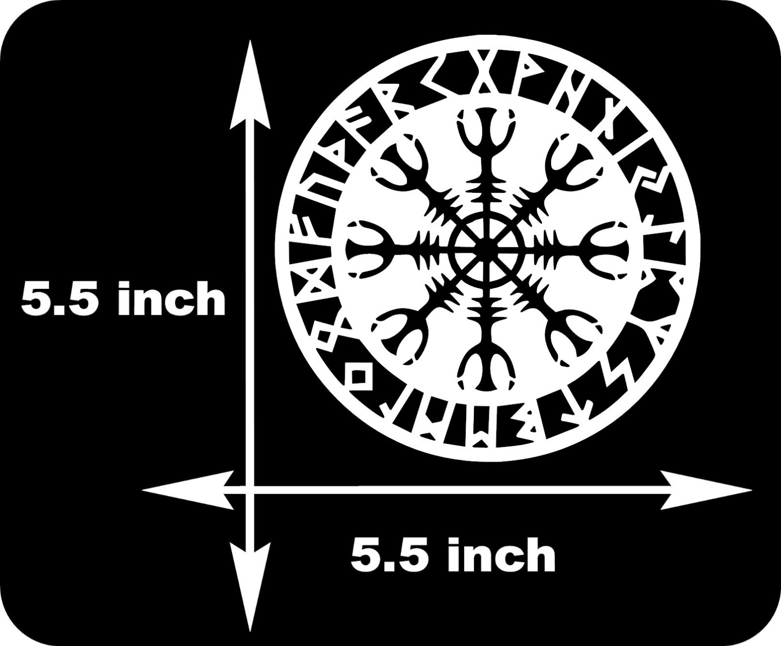 Viking Helm of Awe Magic Celtic Rune Runic Car Window vinyl decal 5.5" x 5.5"