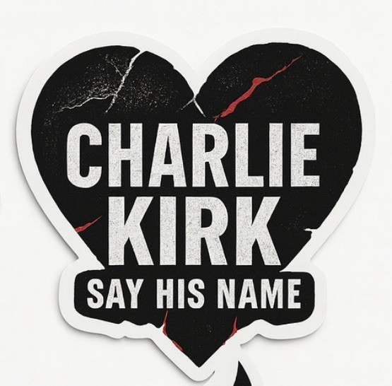 CHARLIE KIRK Memorial Sticker – SAY HIS NAME! I AM CHARLIE – HERO – PATRIOT