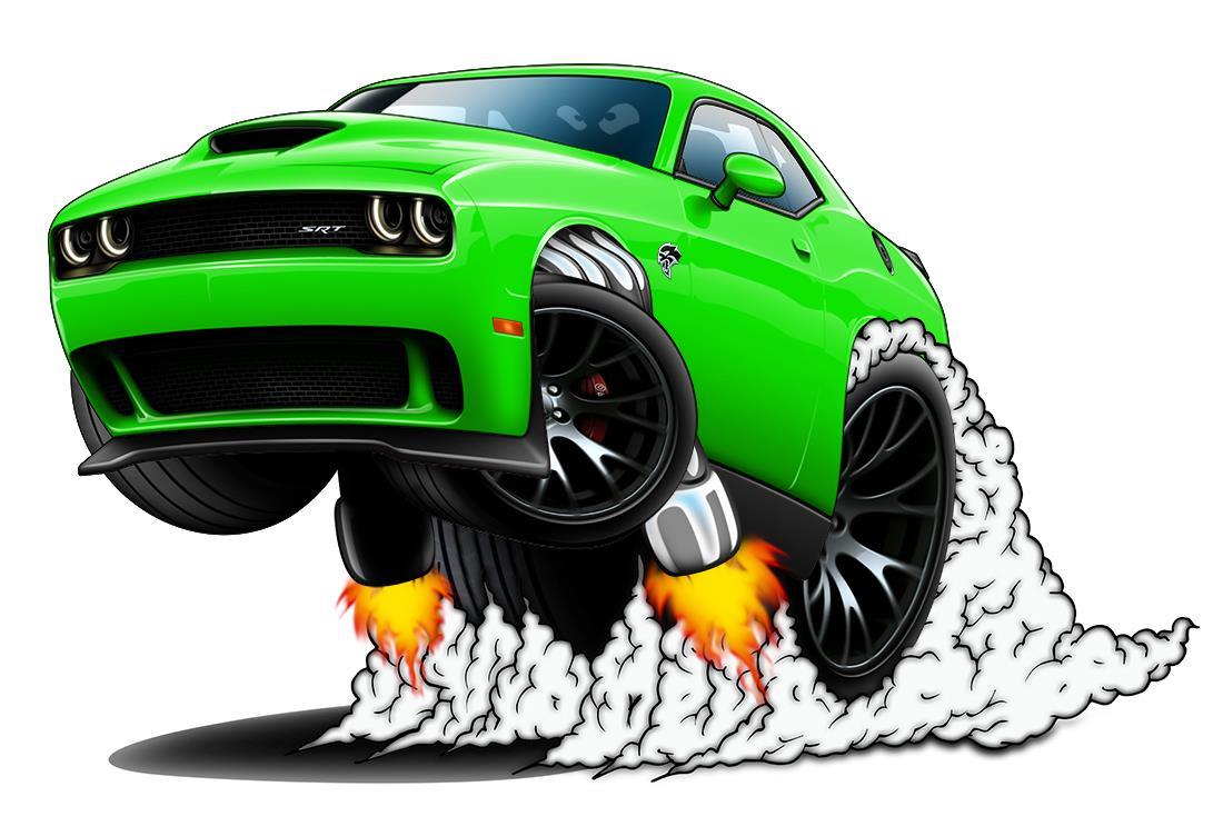 Challenger SRT Hellcat WILD RIDES Car-toon Wall Art Graphic Sticker
