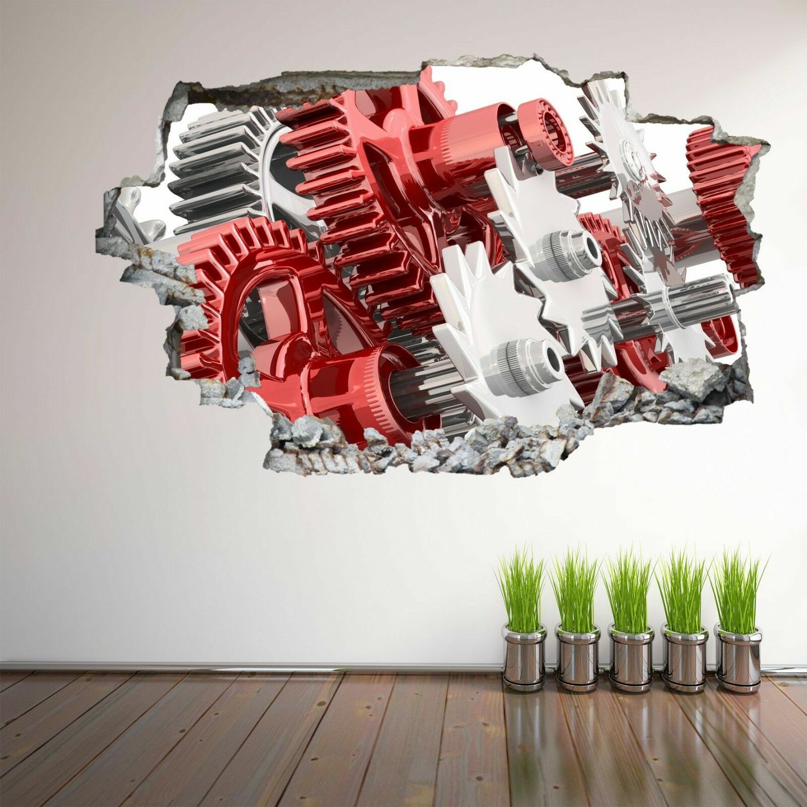 Gears 3D Wall Art Sticker Mural Decal Poster Home Office Garage Decor GE16
