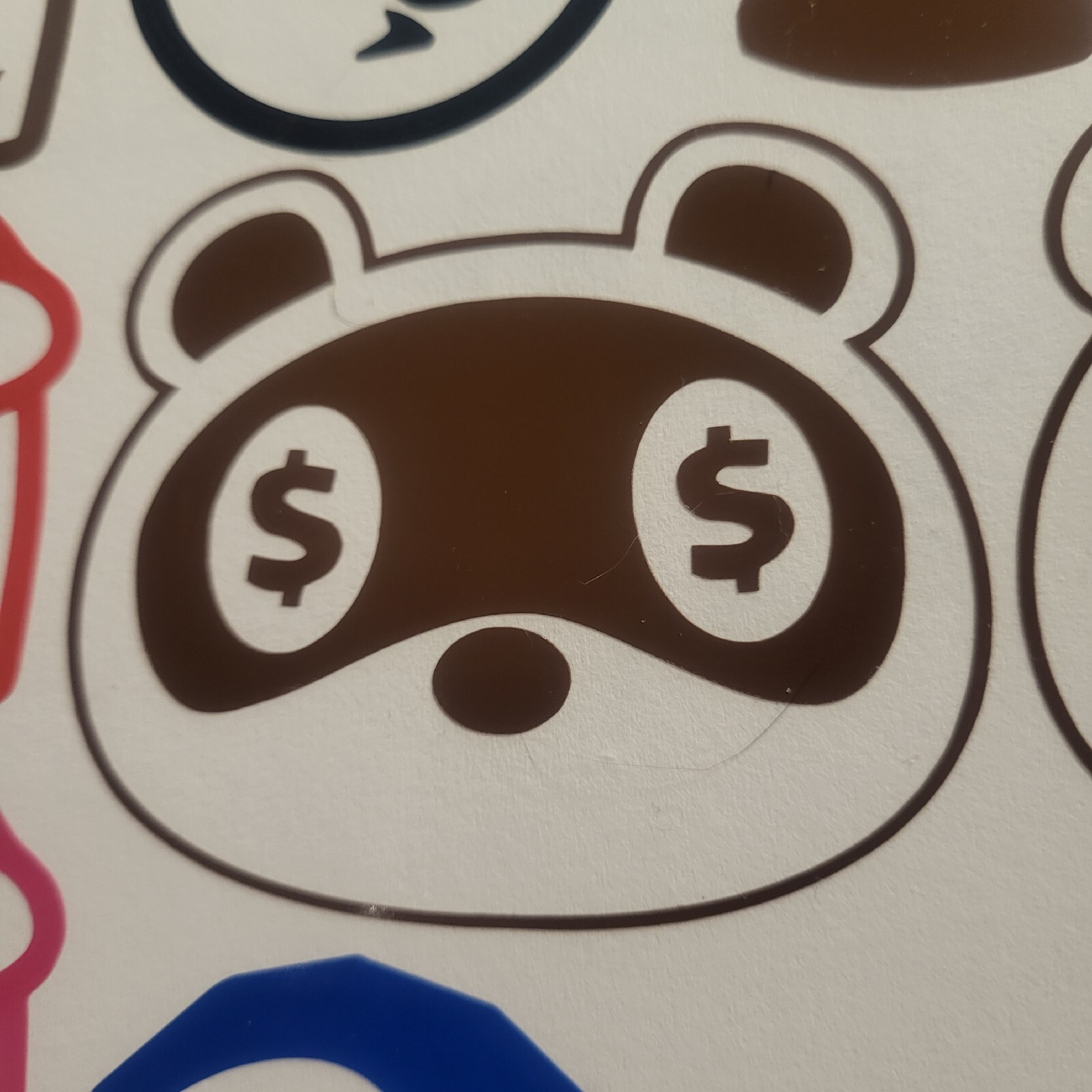 Animal Crossing Tom Nook Money Eyes Decal, Sticker, Indoor, Outdoor, Car