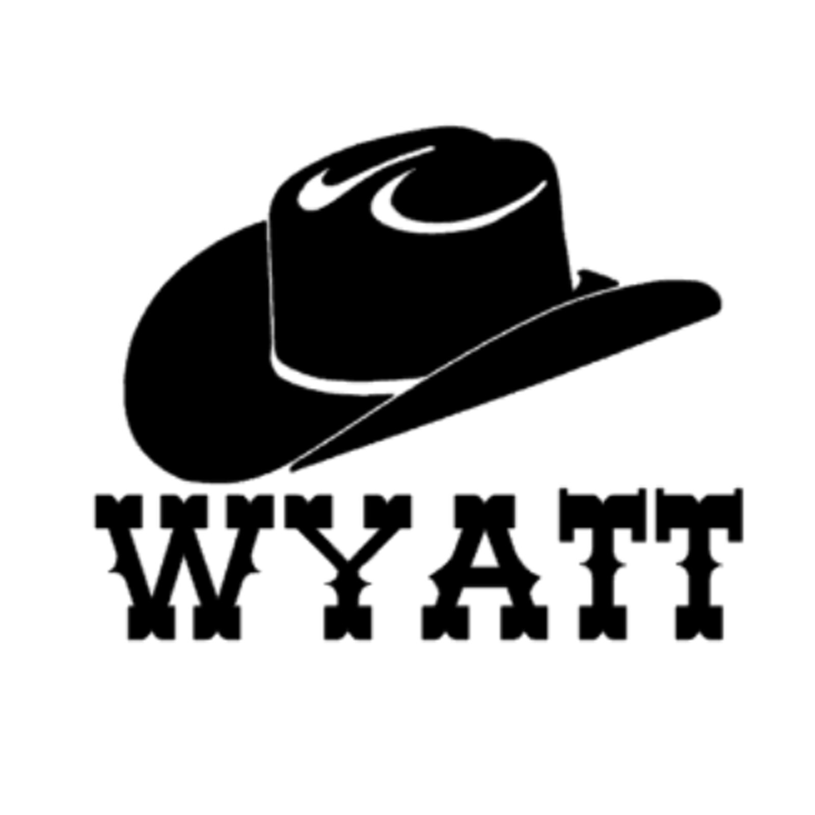 Western Cowboy Hat and ANY Name and COLOR Personalized Decal Sticker cup truck