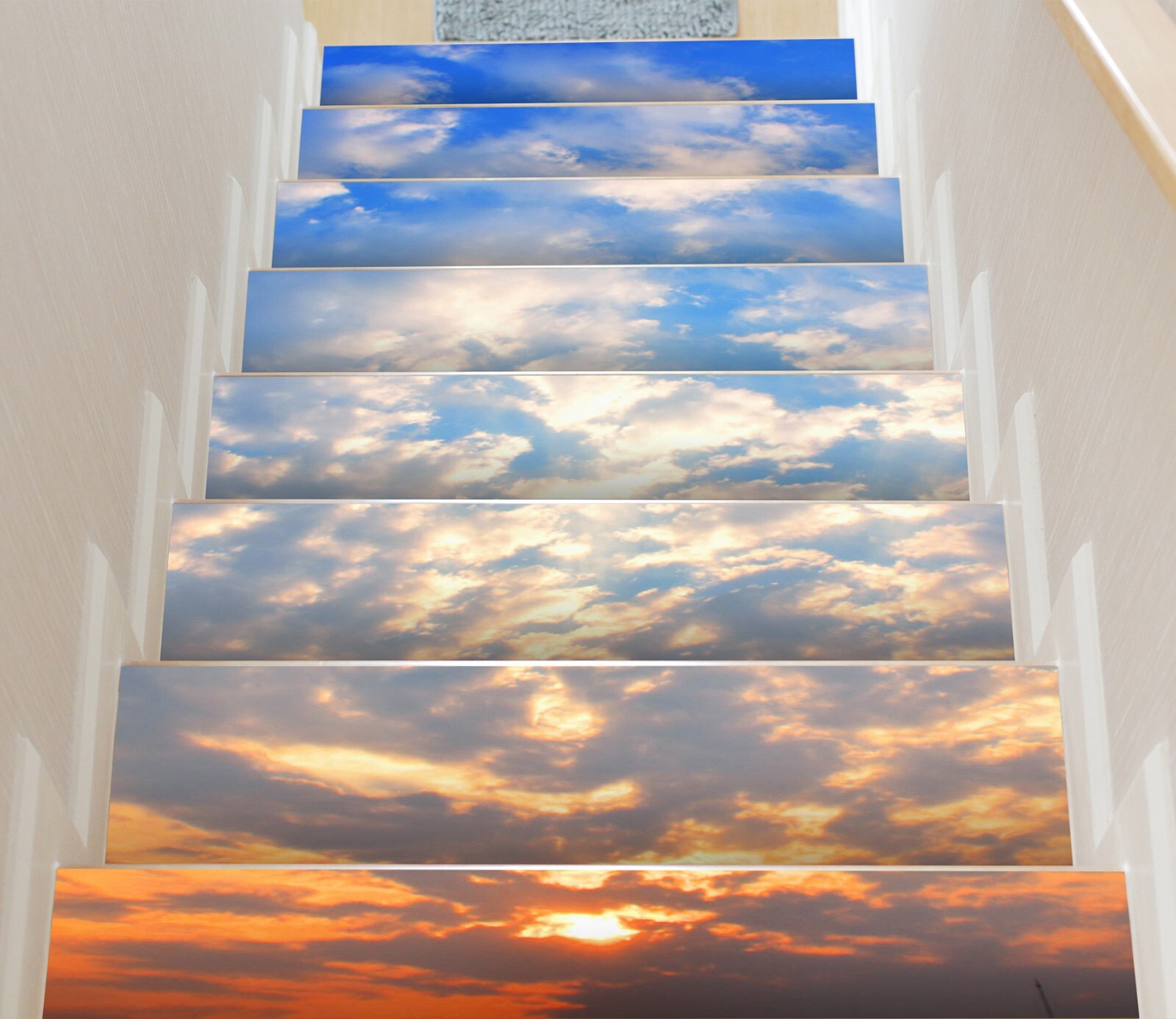 3D Beautiful Sky W186 Stairs Risers Decoration Photo Mural Vinyl Wallpaper Vera