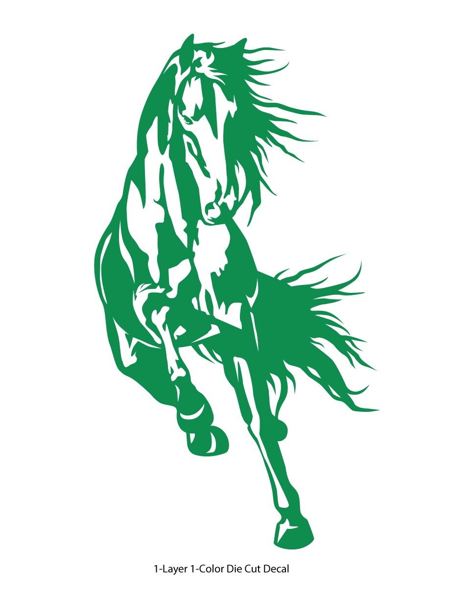 Horse Stallion Galloping #5, 4-21" Outdoor Die Cut Vinyl Decal Sticker