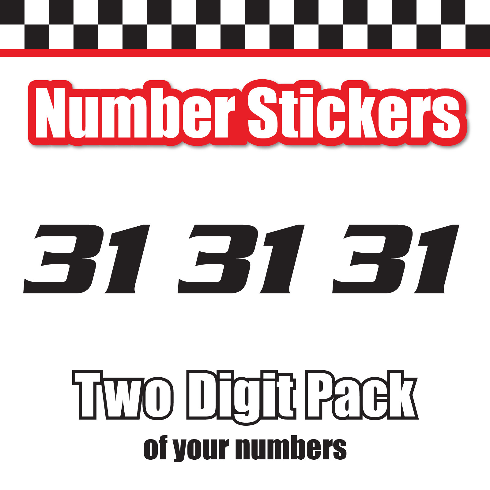3x 3 Digit Custom Single Number Sticker Decal Locker Door Mailbox Serpentine Std