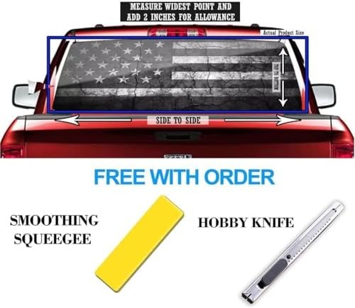 Patriotic American Flag Truck Back Window Graphics Decal,Patriotic Flag Perforat