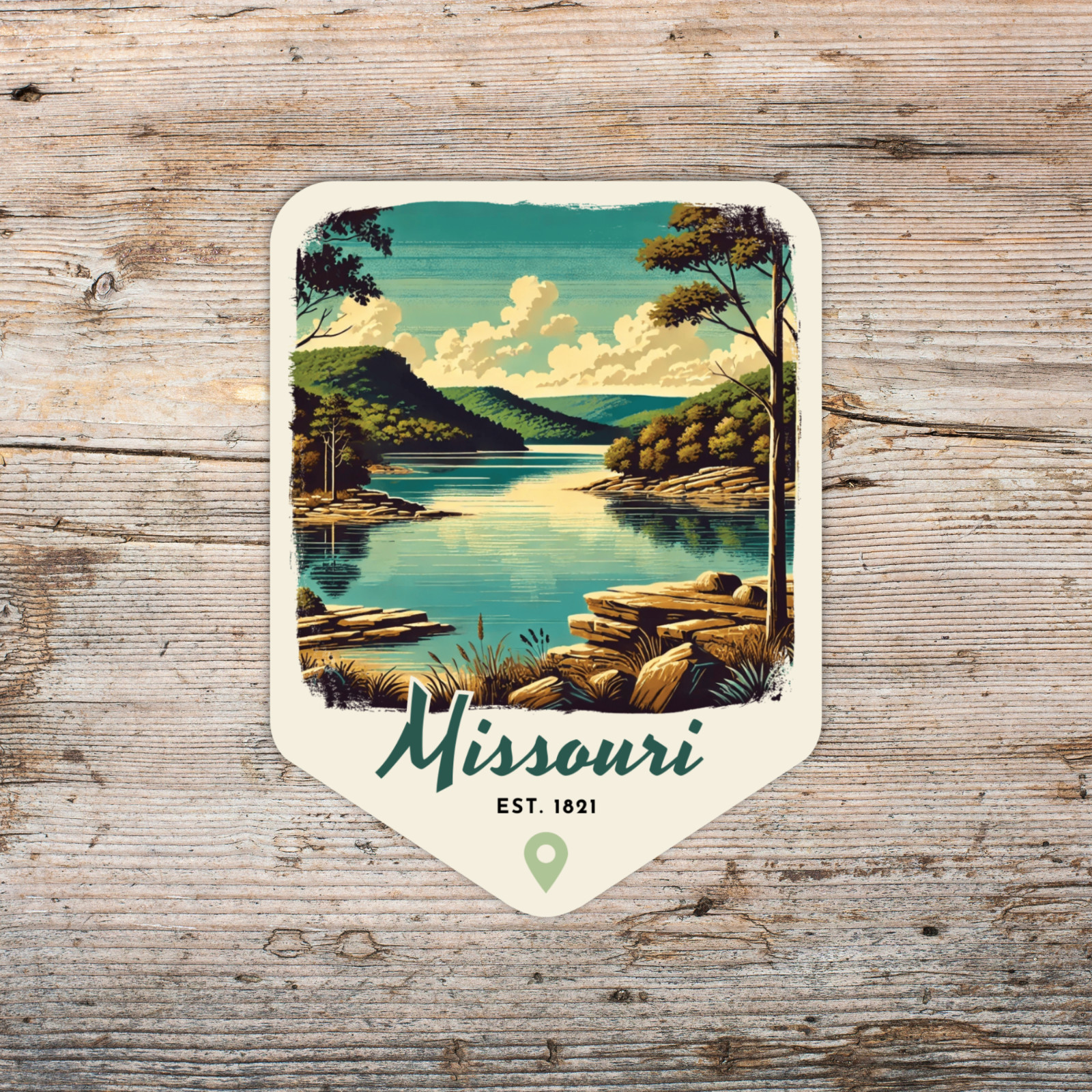 Missouri State Sticker Retro Travel Vinyl Decal for Laptop Water Bottle Car