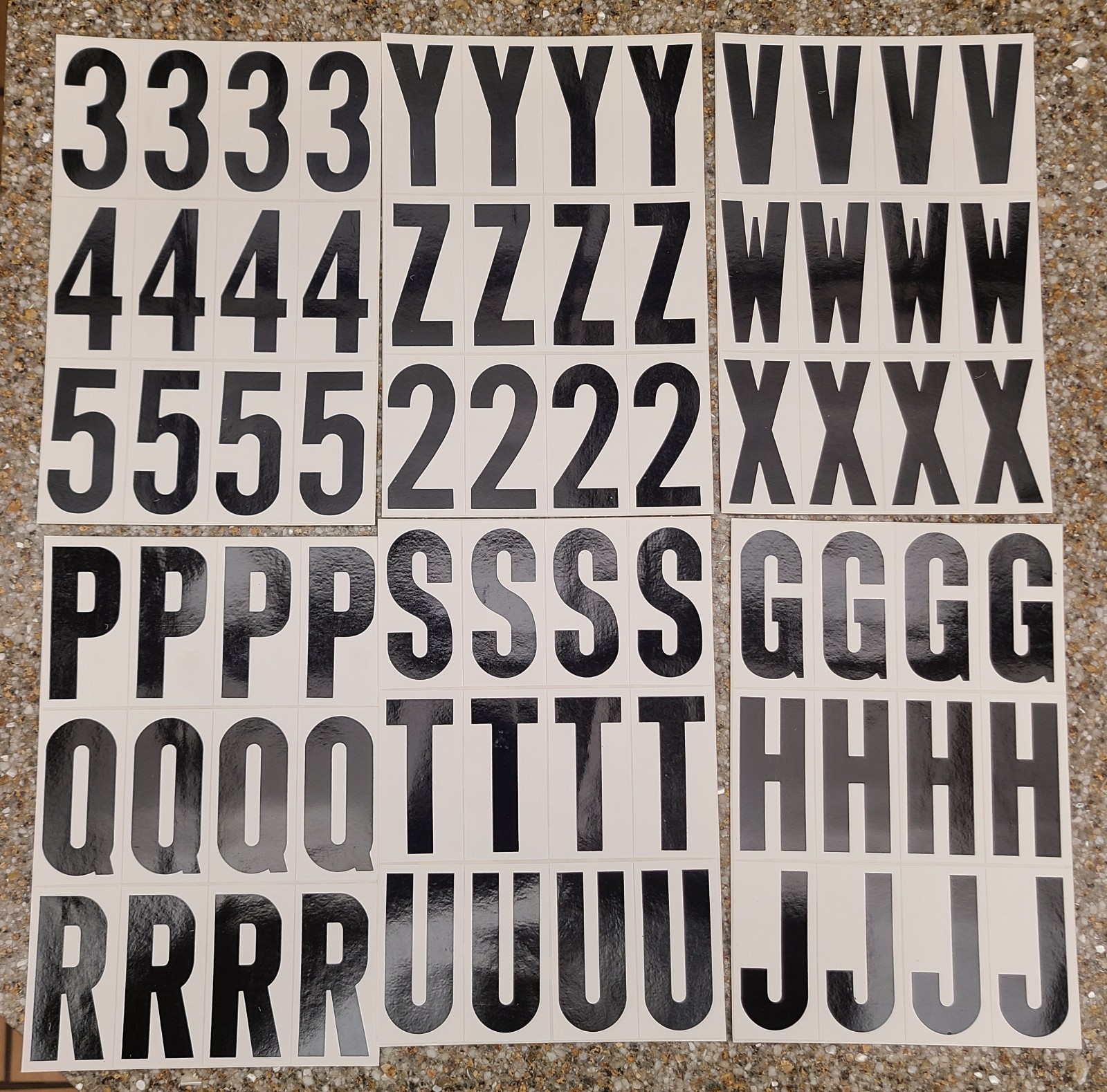 Boat Number And Letters Sticker Kit 3"