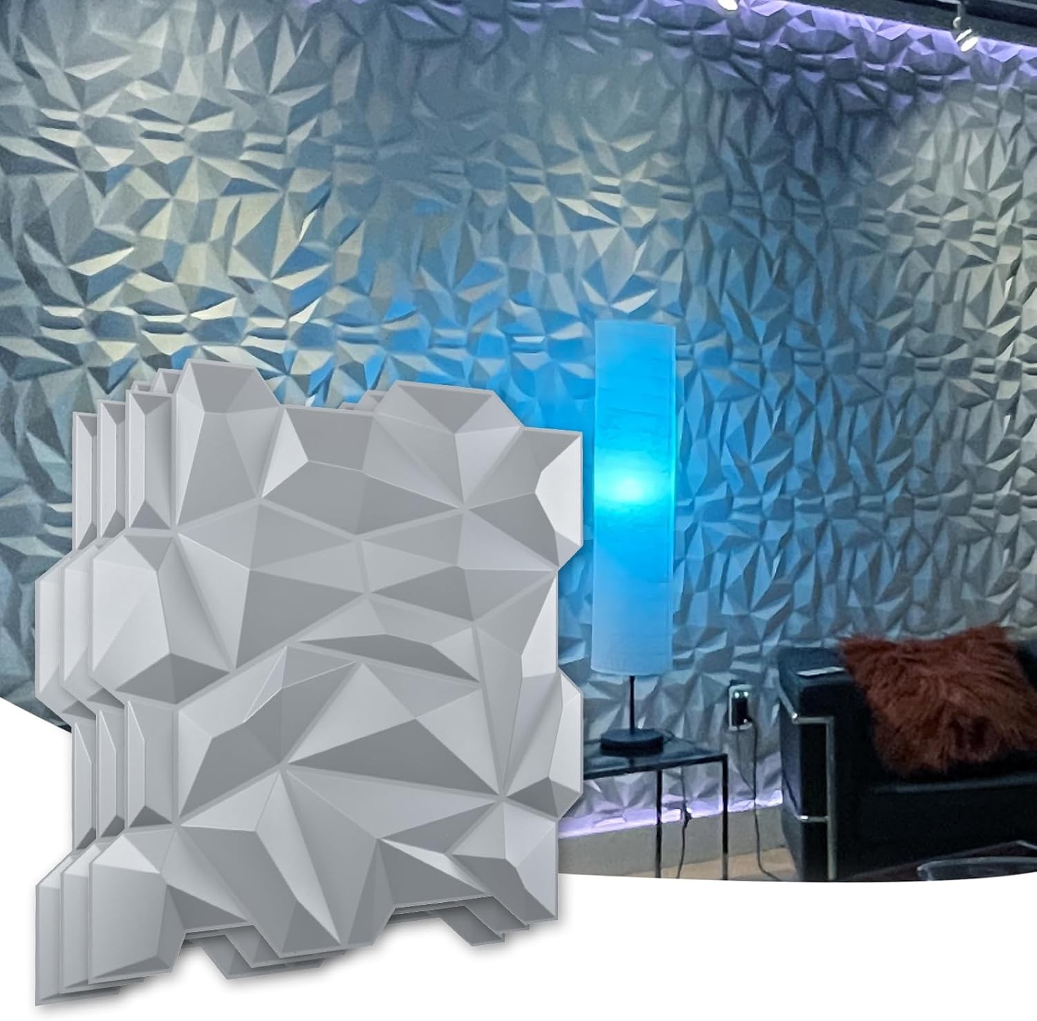 Decorative 3D Wall Panels 12 Pack 19.7" x 19.7" Creative Wall Panel Indoor
