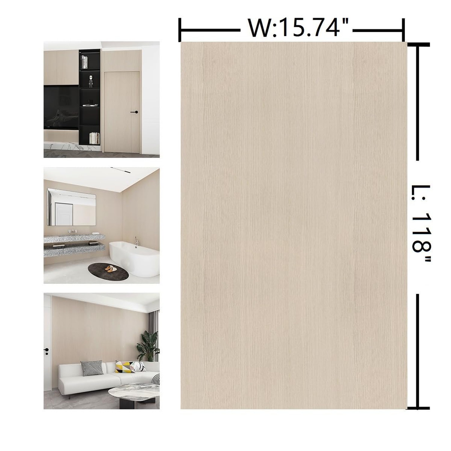 Boobest Cream Wood Grain Contact Paper Peel and Stick Wood Wallpaper Waterpro…