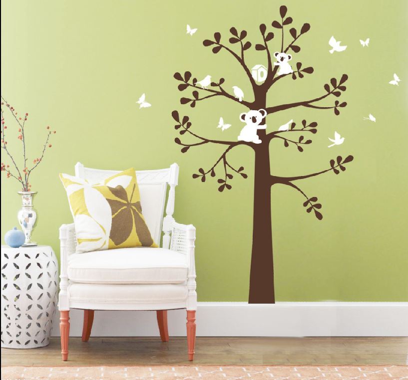 Koala butterfly bird tree sticker wall Decal Removable Art Vinyl Large kids Nurs