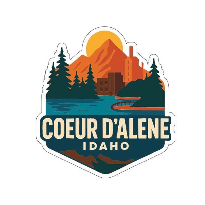 Coeur d'Alene Sticker Decal Vinyl Die-Cut City Skyline Landmark Design