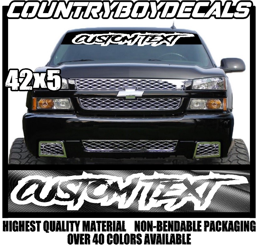 CUSTOM TEXT 42" Windshield Vinyl Decal Sticker Diesel Truck Car Personalize Fafo