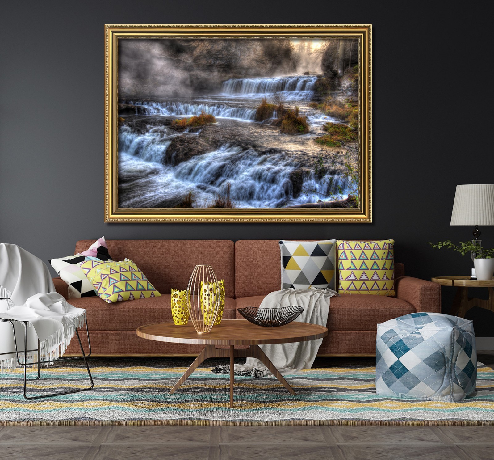 3D Stone River 52 Framed Poster Home Decor Print Painting Art AJ WALLPAPER