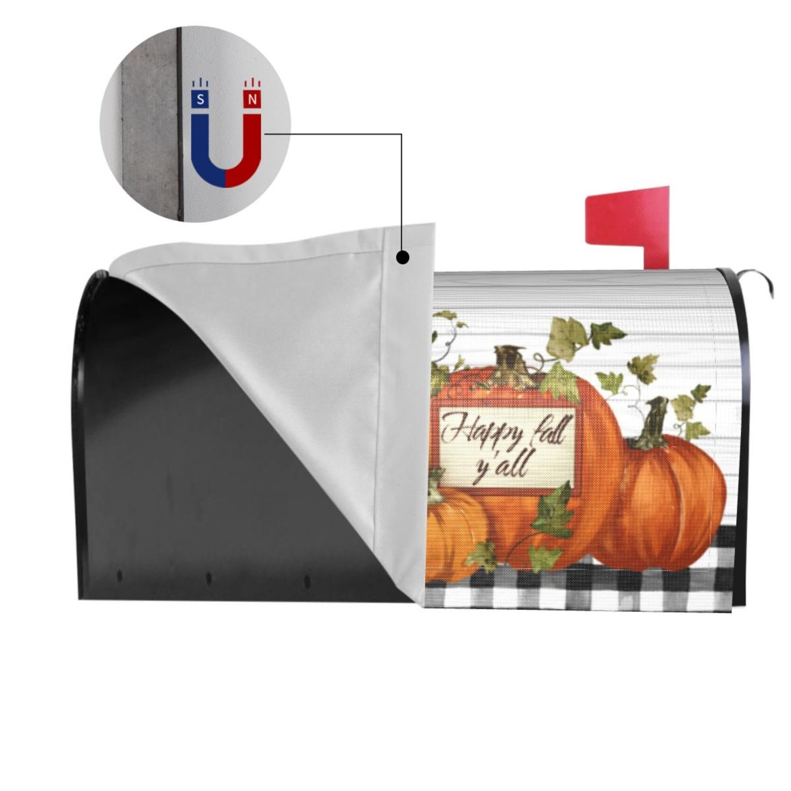 Autumn Pumpkin Thanksgiving Mailbox Covers Magnetic Letter One Size, Yellow