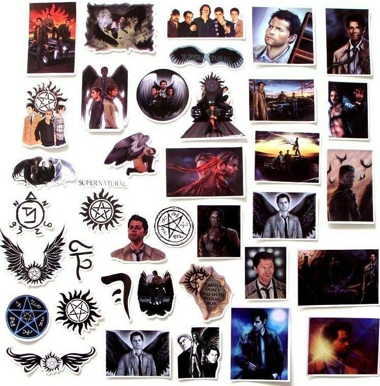 SUPERNATURAL Stickers [C] TV Show SYMBOLS ~ Vinyl Waterproof Skateboard Decals