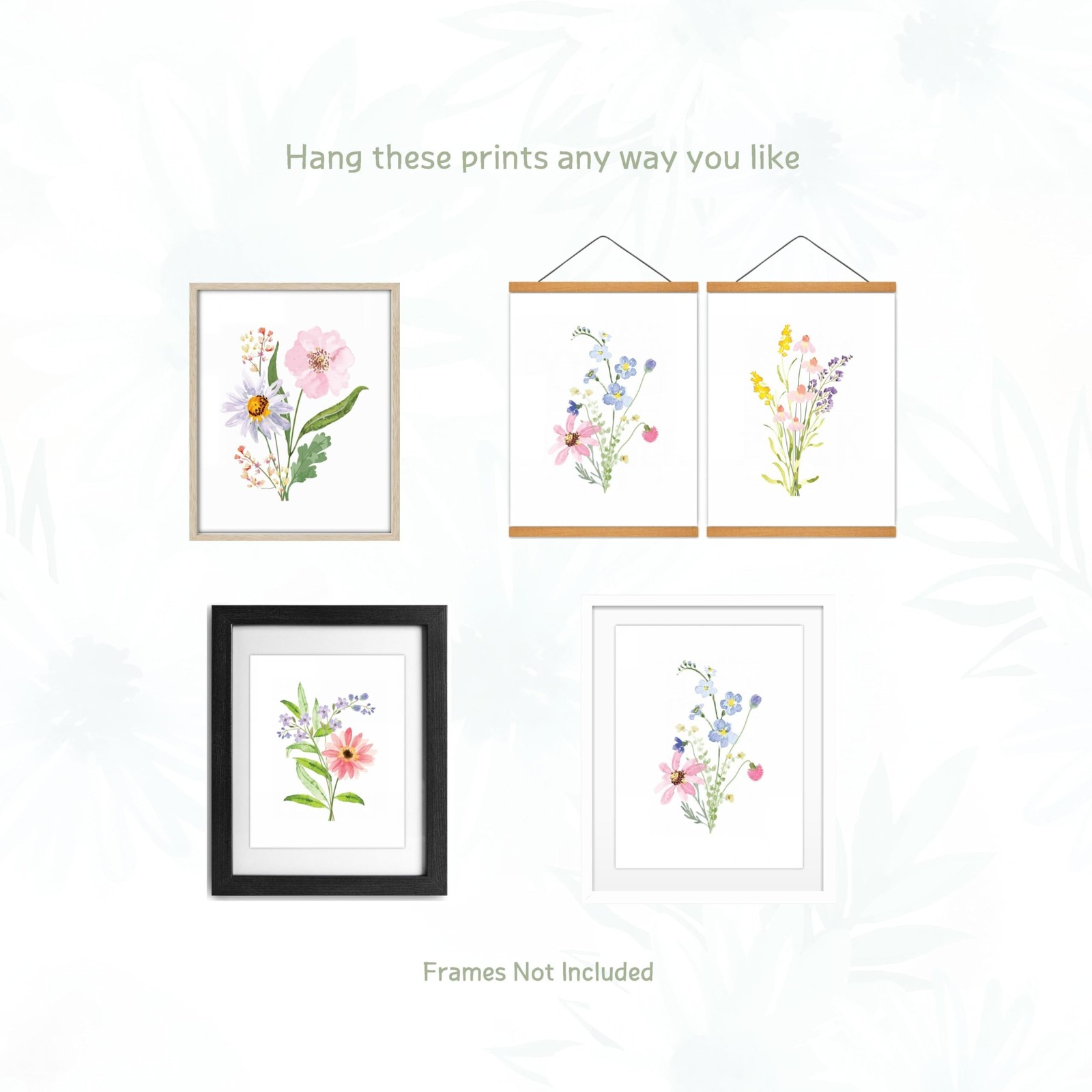 AIOAIFUT 8×10 Unframed Floral Wall Art Prints, Watercolor Wildflower Pictures…