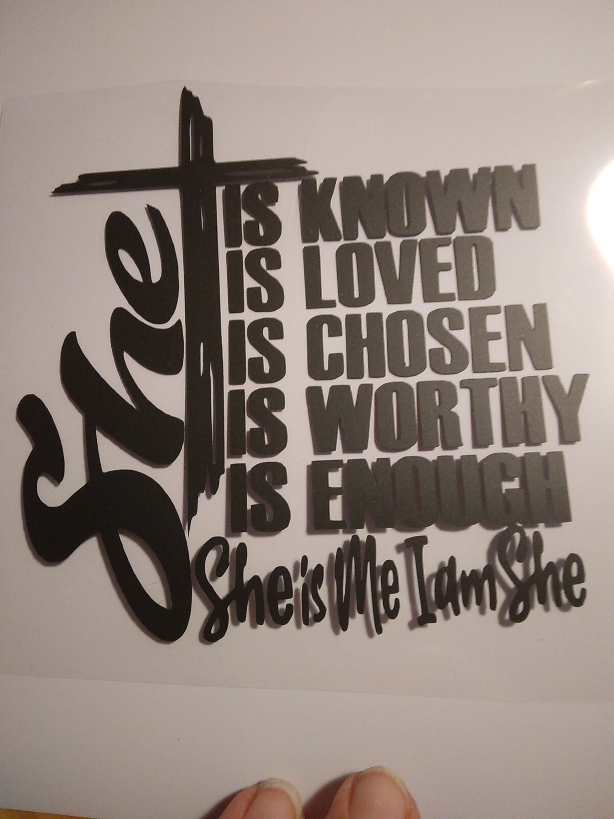 Cross She Is Decal