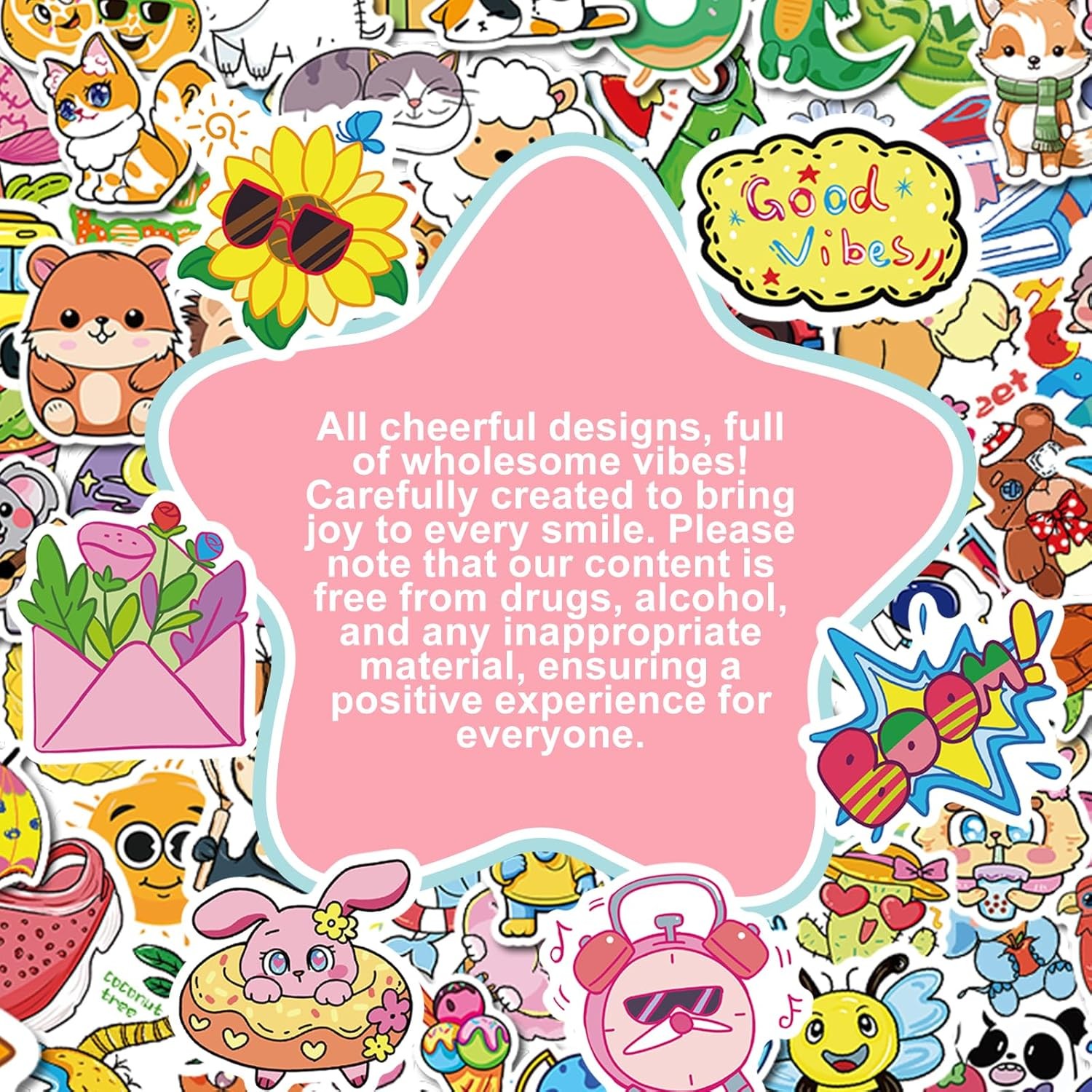 300 pcs Animal Sticker for Water Bottles, Cute Waterproof Vinyl Stickers Pack De