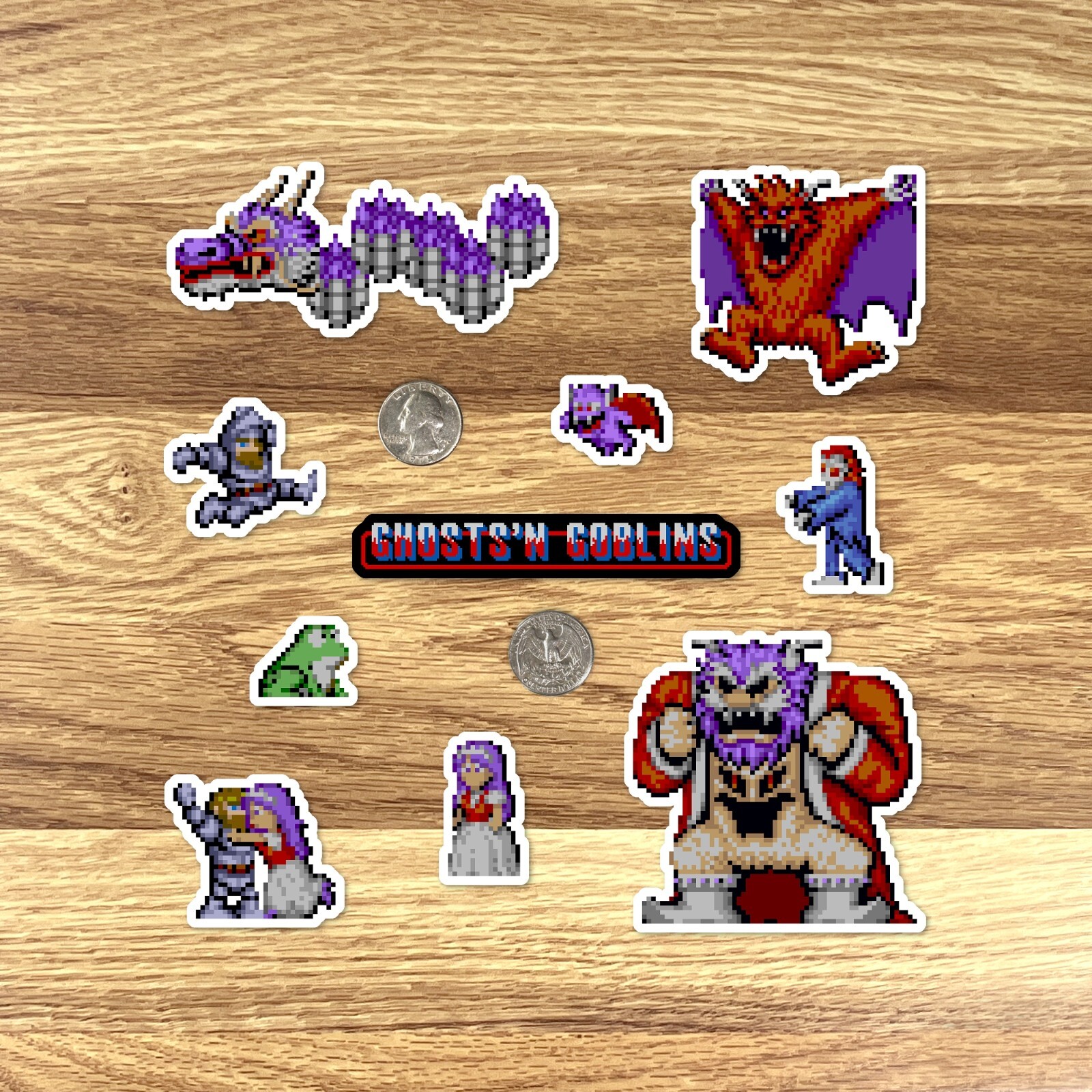 Ghosts N Goblins Stickers Arcade Pixel Art 25 Sticker Pack
