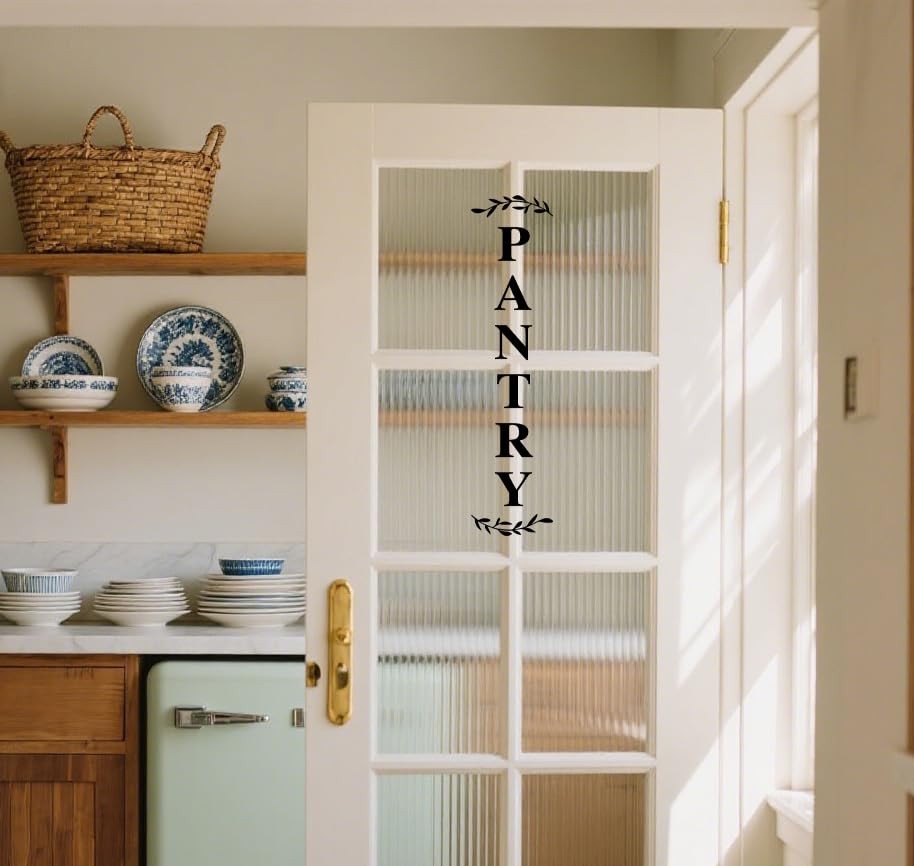Pantry Door Decal – Black Vinyl Kitchen Sticker – 27.5 x 6.6 in,