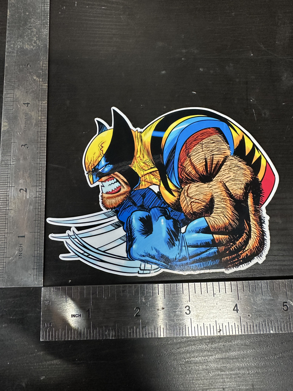 WOLVERINE VINYL WATERPROOF STICKERS WEAPON X BLUE SUIT BROWN SUIT