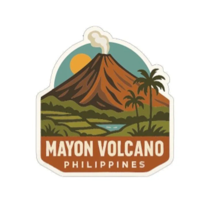 Mayon Volcano Philippines Iron On Heat Transfer Vinyl HTV Die-Cut Symbolic