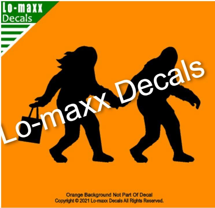 Mr. & Mrs. Bigfoot Married Couple Original Superior Quality Die Cut Vinyl Decal