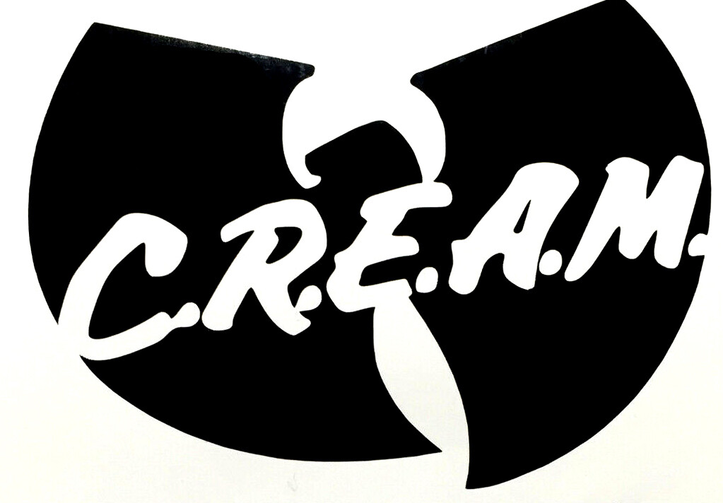 Wu Tang CREAM VINYL DECAL Horror 1 2 3 4 5 6 7 bumper STICKER 4×5.5" Rap