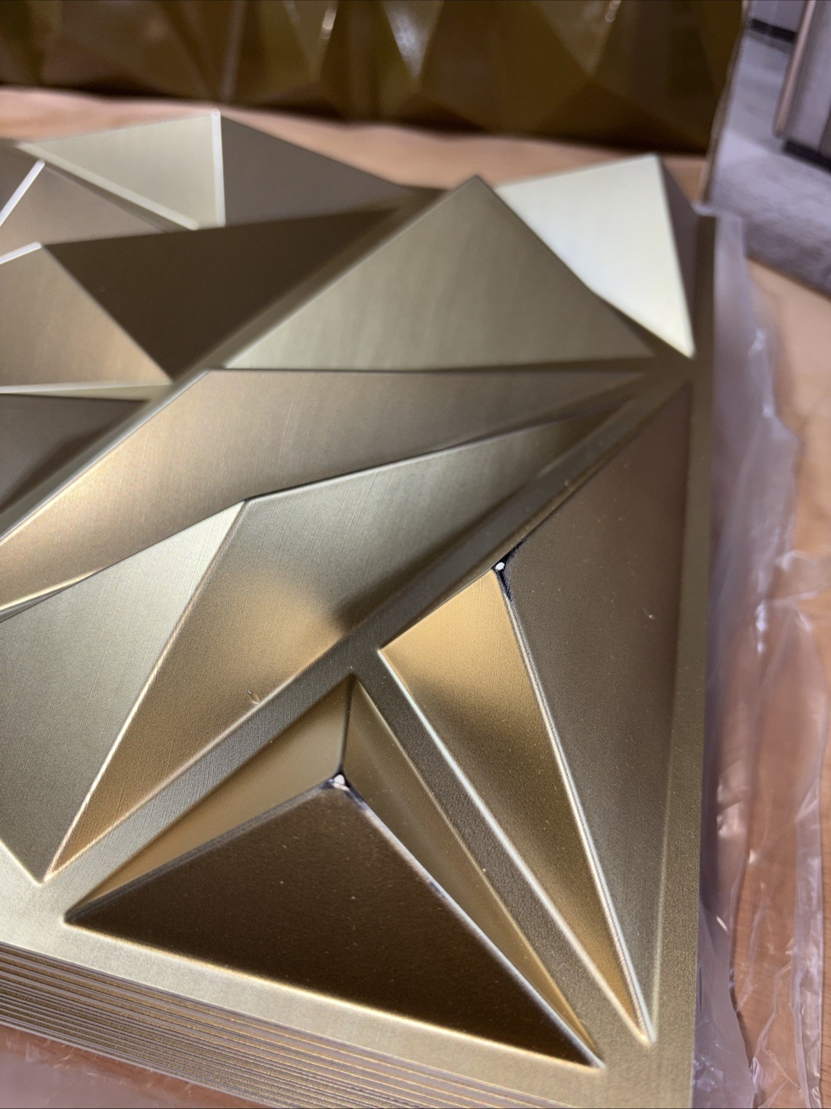 Champaign Gold 3D Diamond Wall Panels – 33 Pack, 12"x12" Decor