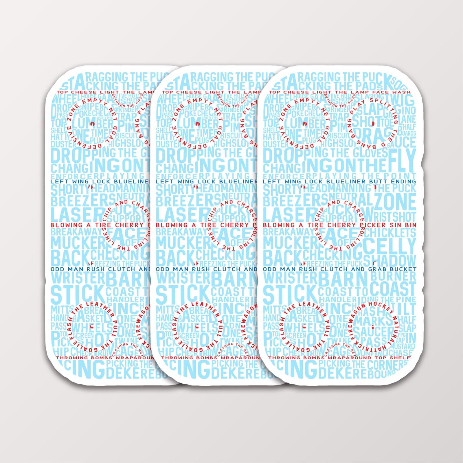 Hockey Rink Word Art Sticker, 4.3in x 2.3in Waterproof Vinyl Ice Hockey Decal